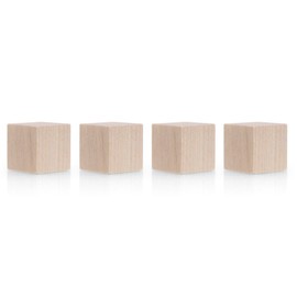 magnetoplan Design Magnets Wood Series Cube Premium Birch Wood Magnets Square FSC Certified Pack of 4