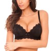MIERSIDE Women's Black/Beige Plus Size Lace Seduction Underwire Molded Demi