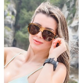 FEISEDY Retro Polarized Oversized Aviator Sunglasses for Men Women Trendy 70s Vintage Plastic Frame Sun Glasses B4150