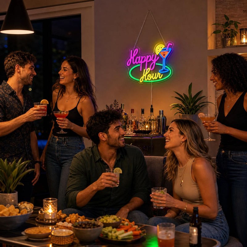 Chordwave LED Bar Sign – Happy Hour Neon Bar Sign