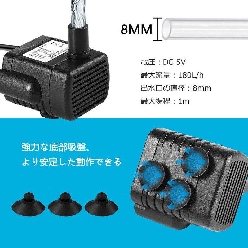 KKDYWQZEE LEDGLE Submersible Pump, Small Mini, Drainage Pump for Pond