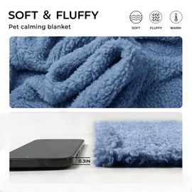 Luciphia Premium Fleece Dog Puppy Blanket Soft Pet Sherpa Calming Cat Blankets Throw for Small Medium Dog Cat(Haze Blue,57x40 inches)