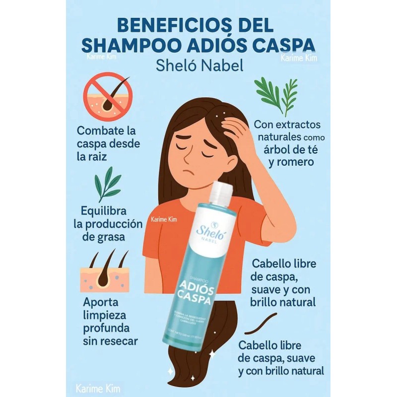 Shampoo Adiós Caspa + Ajo/ Seborrea Resequedad Cabello Graso