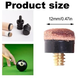SIRLOMU Pack of 10 replacement screw tips, billiard cue tips, replacement screw tips, for snooker, screw leather, billiard screw tips, brass hard leather (12 mm)