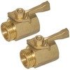 Hourleey 2 Pack Solid Brass Garden Hose Shut Off Valve