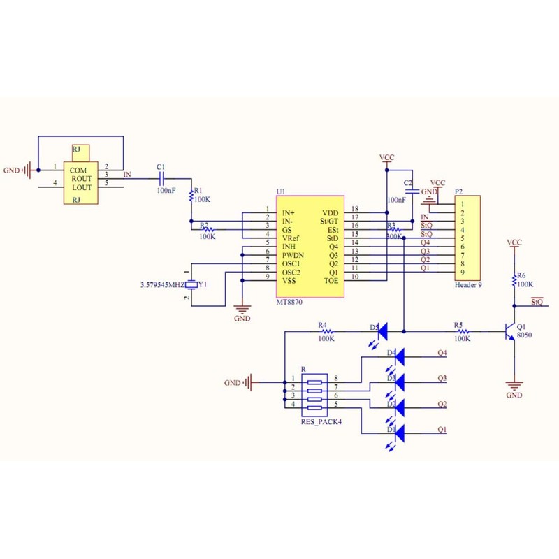 Hailege 2pcs MT8870 DTMF Voice Decoder Decoding Module Telephone Voice