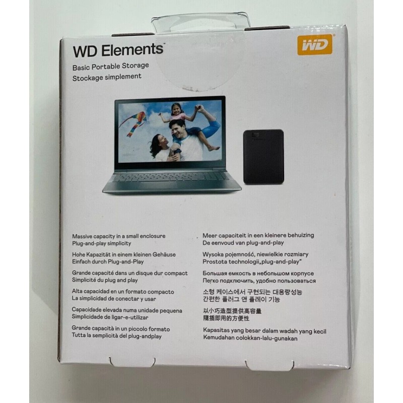 Western Digital NEW WD ELEMENTS 1TB 2TB PORTABLE EXTERNAL HARD