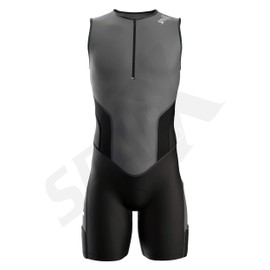 (Medium, Gray_Elite) - Sparx X Triathlon Suit Men Racing Tri Cycling Skin Suit Bike Swim Run