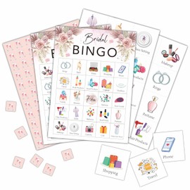 Foosproea Bridal Bingo Cards, Boho Bridal Shower Game for 24 Players, Wedding Shower/Bachelorette Party Games for Family Friends Activities, Holiday Party Favors Supplies Decorations(35)