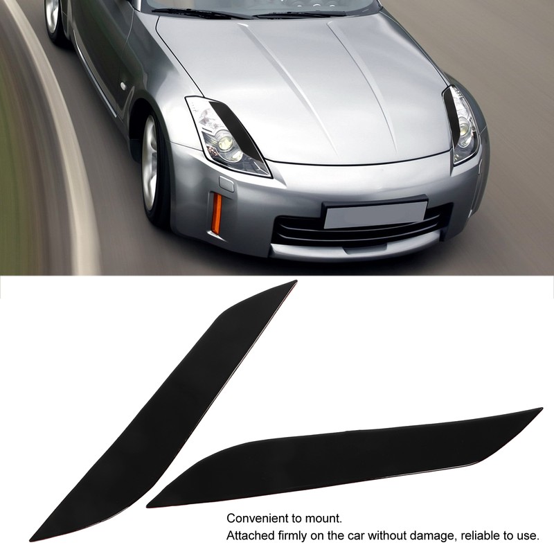2pcs Headlight Eyebrow Eyelids Trim Decoration Car Light Eyebrow Replacement
