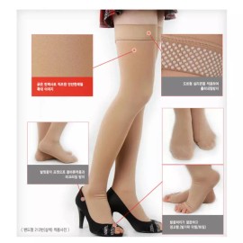 허벅지형 간호사 의료용 압박스타킹 발막힘 건강 다리피로 부종 [살색] Thigh-Length Nurse Medical Compression Stockings for Leg Fatigue and Swelling [Flesh Color]