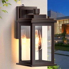 VIANIS Oil Rubbed Bronze Dusk to Dawn Outdoor Lights, Anti-Rust Aluminum Outside Lights for House, Modern Waterproof Hardwired Outdoor Wall Sconce for Porch, Garage, Front Door, Easy-to-Install
