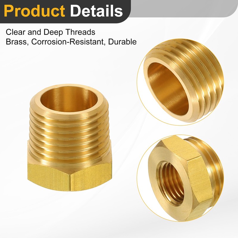 sourcing map 2Pcs 1/2 BSPT Male x 1/4 NPT Female