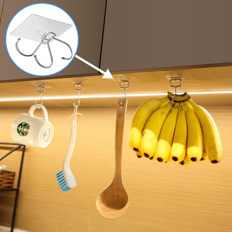 Antimbee 30-Pack All-Purpose Adhesive Hooks for Hanging, Wreath Door Hanger