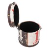Retro Tissue Box Cylindrical Fashionable PU Leather Wooden Napkin Storage