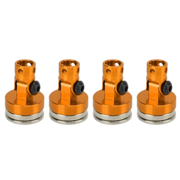 BigKing 4Pcs Body Post Mount, RC Magnetic Body Post Invisible Body Shell Post Mount, RC Body Mount Replacement Compatible with 1/8 1/10 Remote Control Vehicle(Orange)