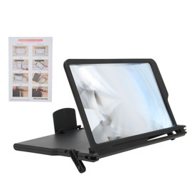 3D HD Mobile Phone Screen Magnifier 12.5 Inch Pull Out Phone Screen Enlarger for Movies Video Games Black