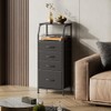 WLIVE Tall Nightstand with 4 Fabric Drawers & Open Shelf,