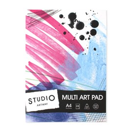 Artway Studio A4 Mixed Media Pad (Multi Art Pad) – Ideal for Multimedia Applications – 240gsm Mixed Media Paper – 48 Sides/24 Sheets