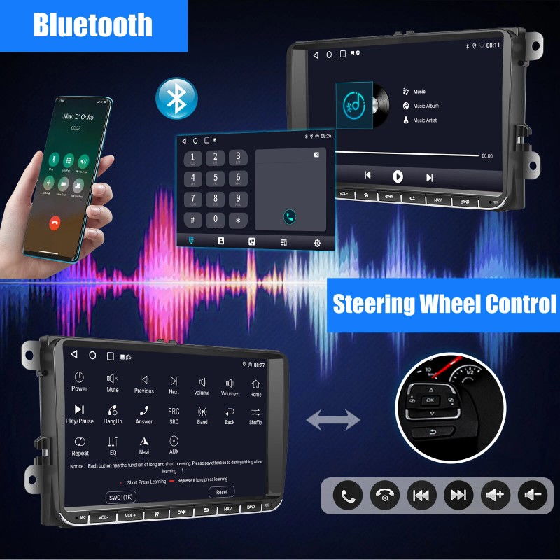 ESSGOO Fits VW Volkswagen Jetta Passat 9" Android 14 Apple