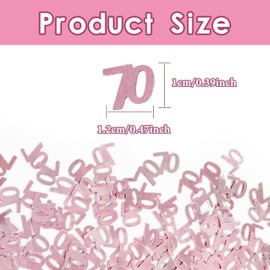 Andiker 70 Birthday Confetti Rose Gold 30g, 70th Metallic Foil Sequins Table Scatter Sprinkles for 70 Years Birthday Party Anniversary Table Party Decorations