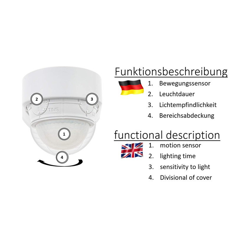 Huber Motion 6 360° Motion Detector, Highly Sensitive with 3