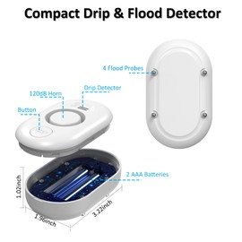 WiFi Water Leak Detector for Home with App Notification, 1 Gateway + 6 Sensor, 120dB Water Flood/Drip Alarm for Basement/Kitchen/Bathroom/Toilet/Laundry Room,Under Sink/Drain/Pipe/Faucet Leakage Alert