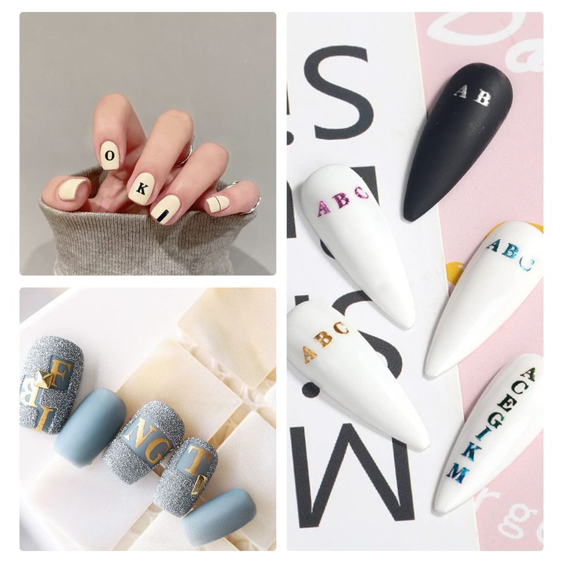 Doyime Nail Stickers, 10 Pieces, Nail Stickers, DIY Stickers, Alphabet,