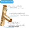 MSAEIQUN Brass Hose Barb, Tee Shaped 3 Way Hose Barb
