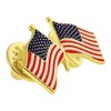 PinMart's USA Crossed American Flags Patriotic Enamel Lapel Pin