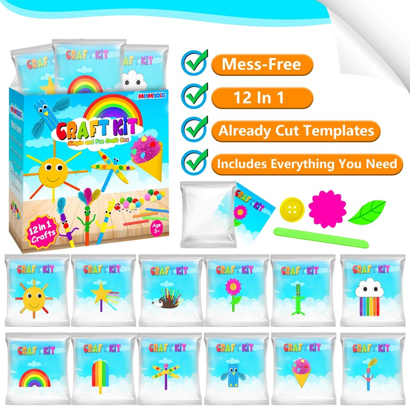 MHMYDIS Craft Kit for Kids - No Mess Creative Arts