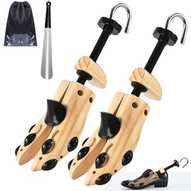 VIVEBEI Shoe Stretcher for Women or Men, Pair 4-Way Wooden Shoe Stretcher Adjustable Length & Width, Shoe Expander & Widener (For Men's Us Size 10-13.5)