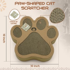Paw-Shaped Cat Scratcher | Reversible Cardboard Kitten Scratcher | Kitten Scratching Board for Indoor Cats | cat Scratcher Cardboard for Small & Medium Cats & Kittens | Cat Toy (Small)