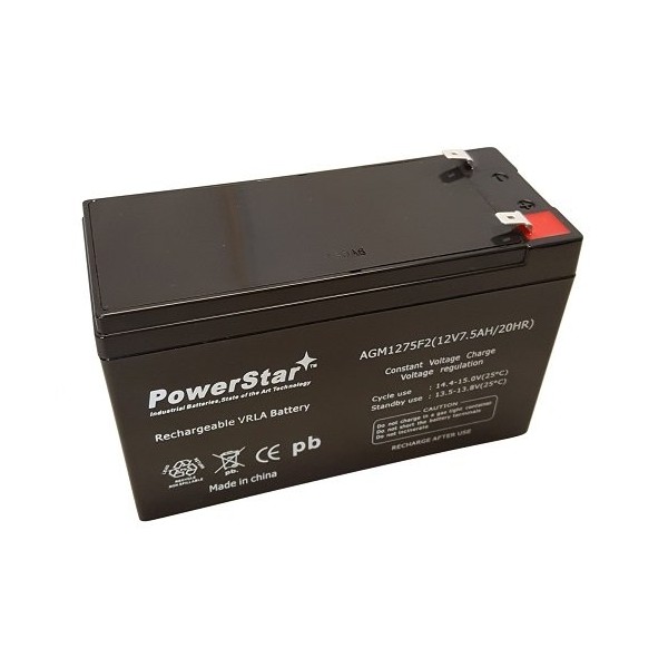 PowerStar 12 Volt 7.5 Amp Hour Alarm Battery - True High Rate