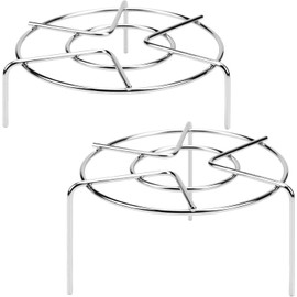 Steam Rack, 2.8" Tall Trivet for Instant Pot 3 Qt, Heavy Duty 18/8 Stainless Steel Steamer Rack Fit Pressure Cooker for Instant Pot Egg Food Stand Air Fryer Rack (6.4" Round - 2 Pcs)