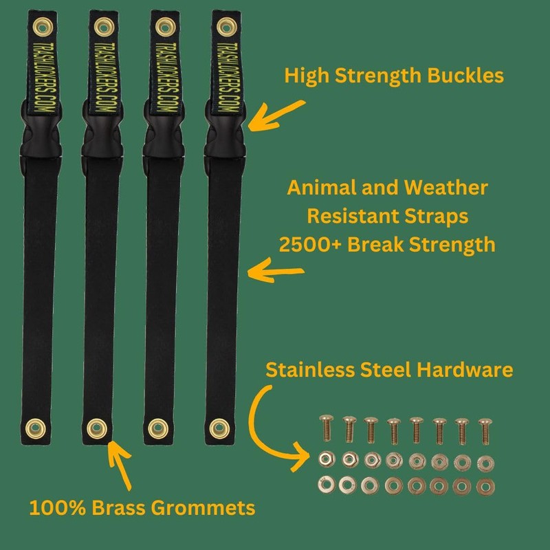 Ultimate Black Bear Trash Lock -Animal Proof existing Trash cans,