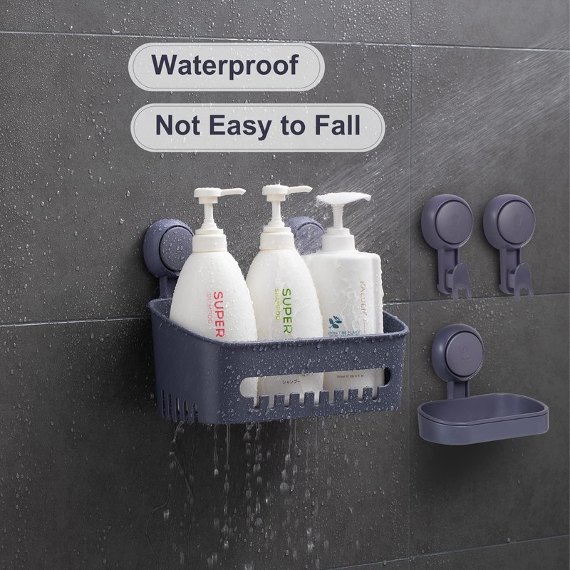 Uten Shower Shelf No Drilling Set, Shower Basket, Soap Dish
