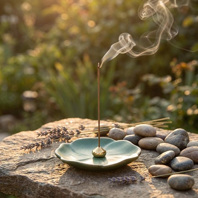 3.54” Cute Ceramic Incense Holder, Portable Ceramic Incense Stick Holder,