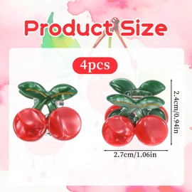 4 Pcs Cherry Claw Clips Acetate Hair Clip for Women Non-Slip Cherry Cute Hair Clip Small Fruit Claw Clips Headband Hairs Accessories for Thin Thick Hairs Headwear Gifts Women