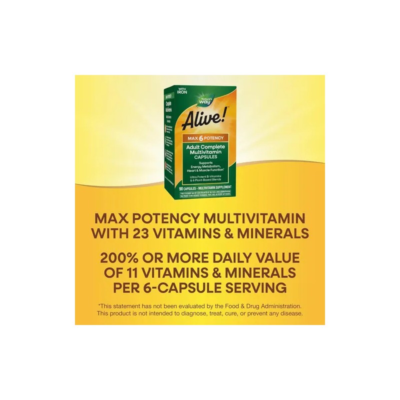 Multivitaminico Max6 Daily Energético Natures Way 90ct