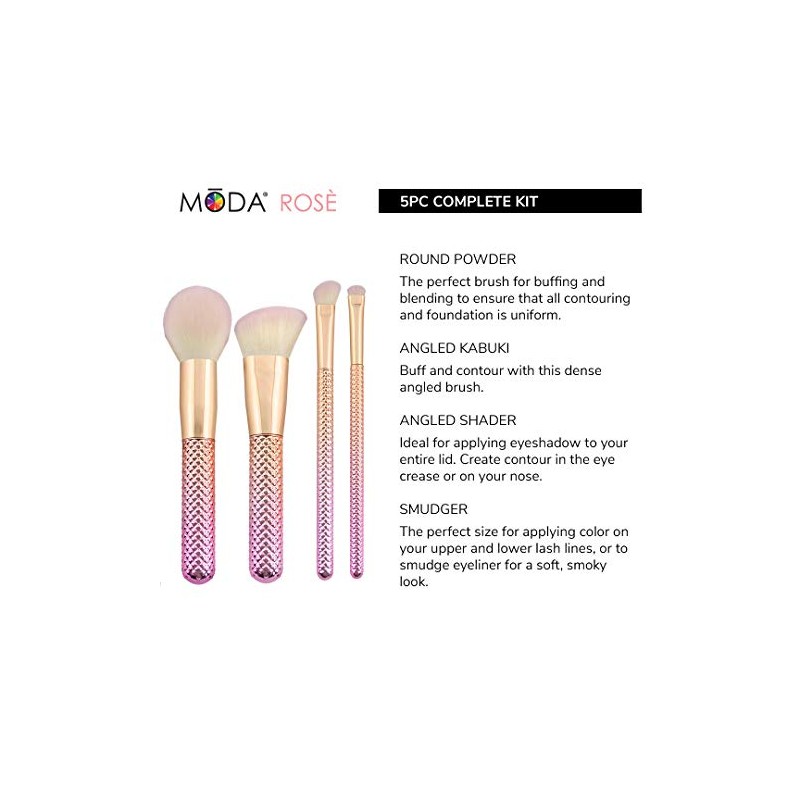 Royal Brush Moda Rose Cosmetic 5 Piece Make Up Complete