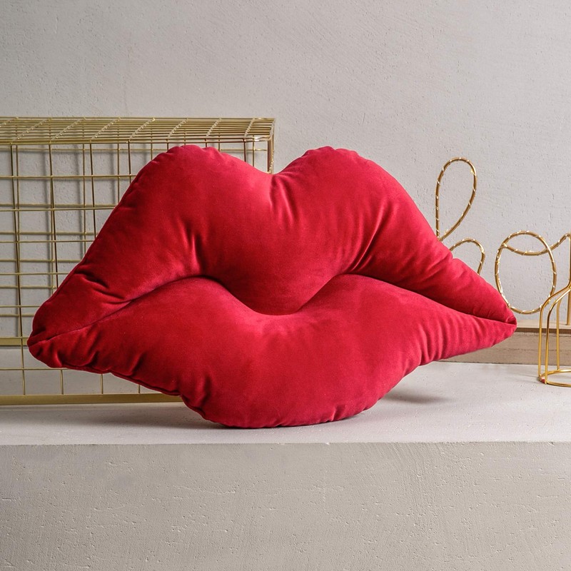 Ashler Lips Throw Pillows Smooth Soft Velvet Insert Included, Lip