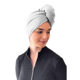 Elizabeth Roberts Hair Towel Wrap 100% Cotton T-Shirt Material Double Layered White