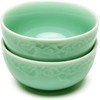 SILINE 4.5" Green Porcelain Bowls Set of 2,Genuine Longquan Celadon