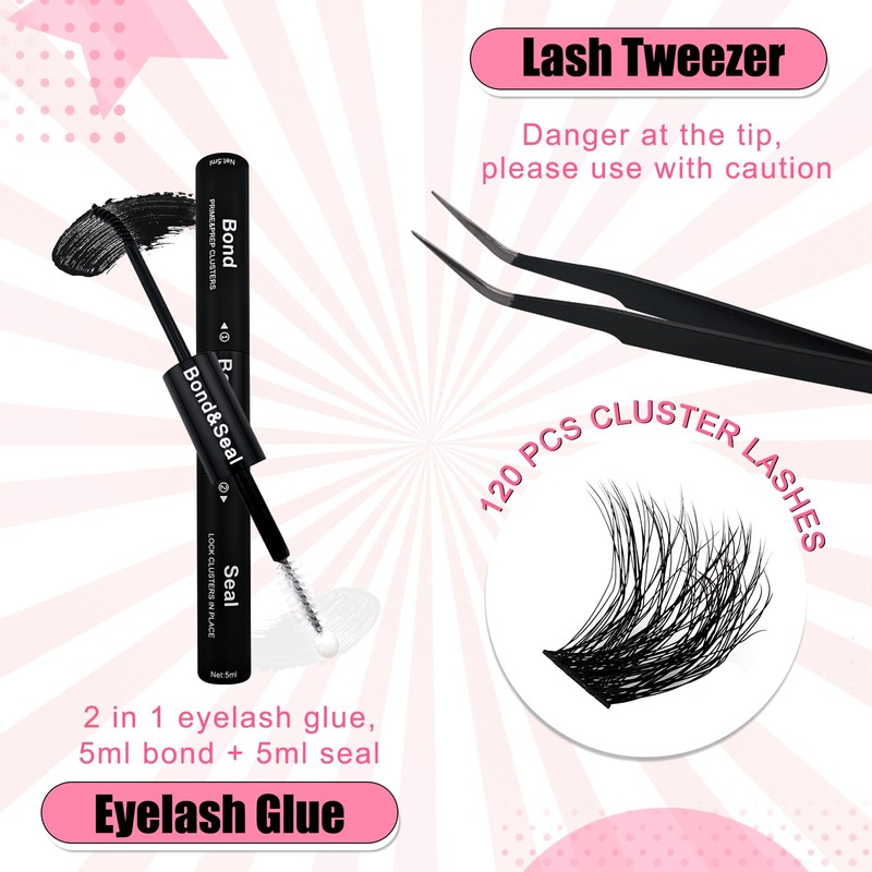 DIY Eyelash Extensions Set, 8-16 mm, Mixed Fluffy Eyelashes, Individual
