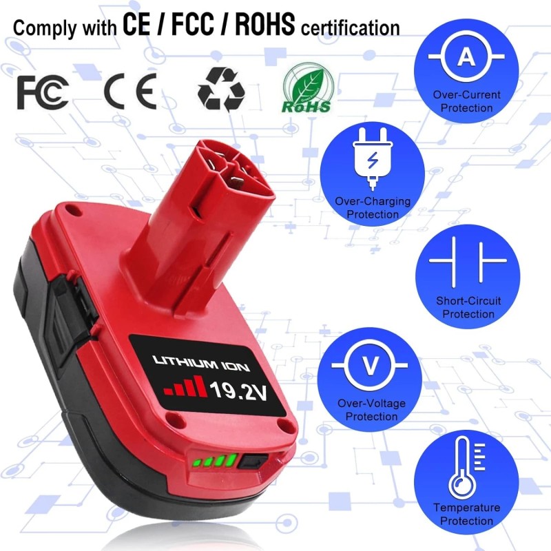 For Craftsman 2Pack For CRAFTSMAN 19.2 VOLT C3 LITHIUM DIEHARD