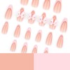 Bow Press on Nails Medium Almond Fake Nails French Tip