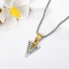 URONE Sterling Silver Arrowhead Rune Pendant Arrowhead Necklace Viking Jewelry