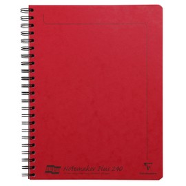 Clairefontaine - Ref 482/1127Z - Europa Notemaker Sidebound Notebook (120 Pages) - A4+ Size, 90gsm Brushed Vellum Paper, Micro-Perforated Sheets, Lined Rulings - Red