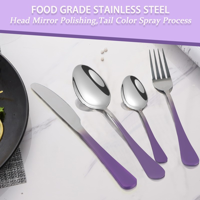 24 Pieces Flatware Set, Stainless Steel Cutlery Set with Silverware